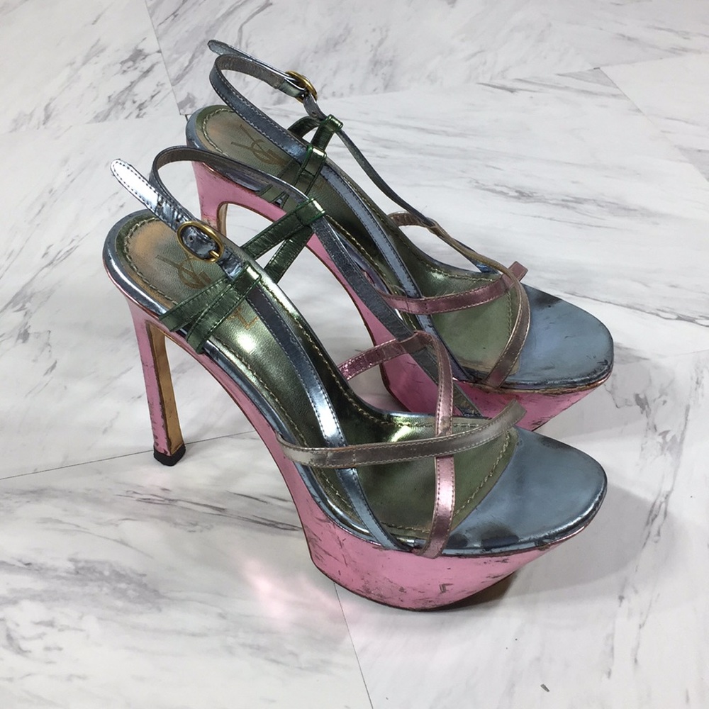⭐️ 36 YVES SAINT LAURENT COLORFUL HEELS (DAMAGED)